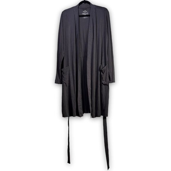 NWT  Tommy John Second Skin Luxe Ribbed Robe in Phantom (Gray) XL MSRP $98 - Picture 2 of 9